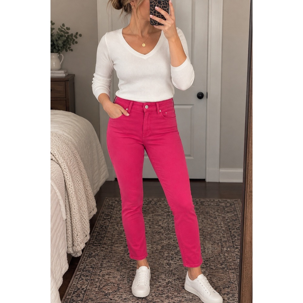 Talbots Jegging Crop Pants Womens 10 Pink NWT Simply Flattering Slim Fit Stretch